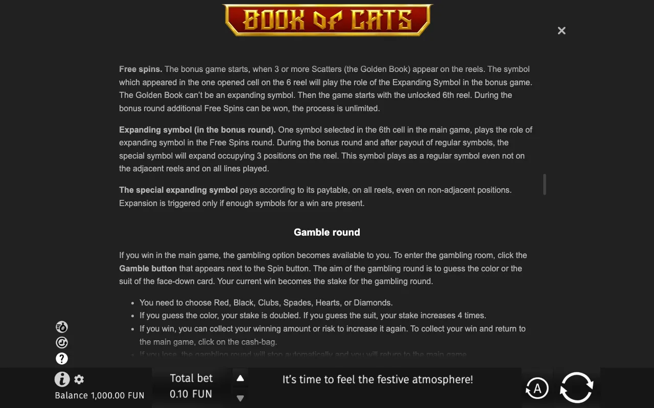 Game rules, page 8 — Book of Cats