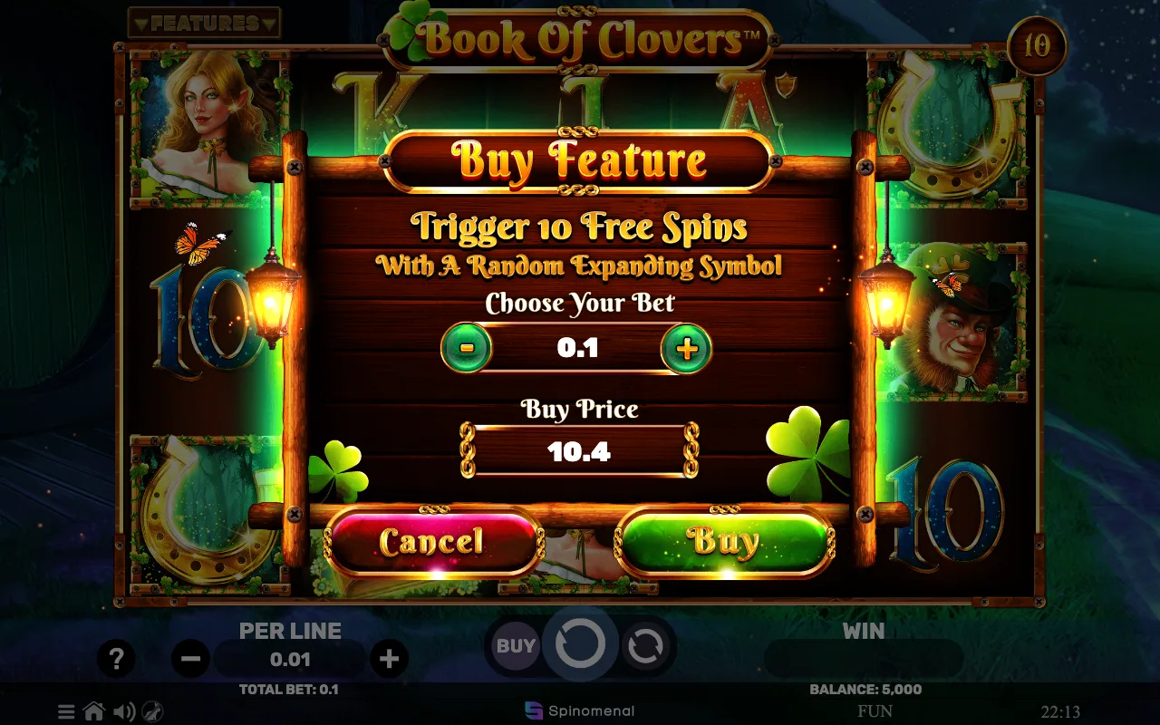 Buying the feature — Book of Clovers