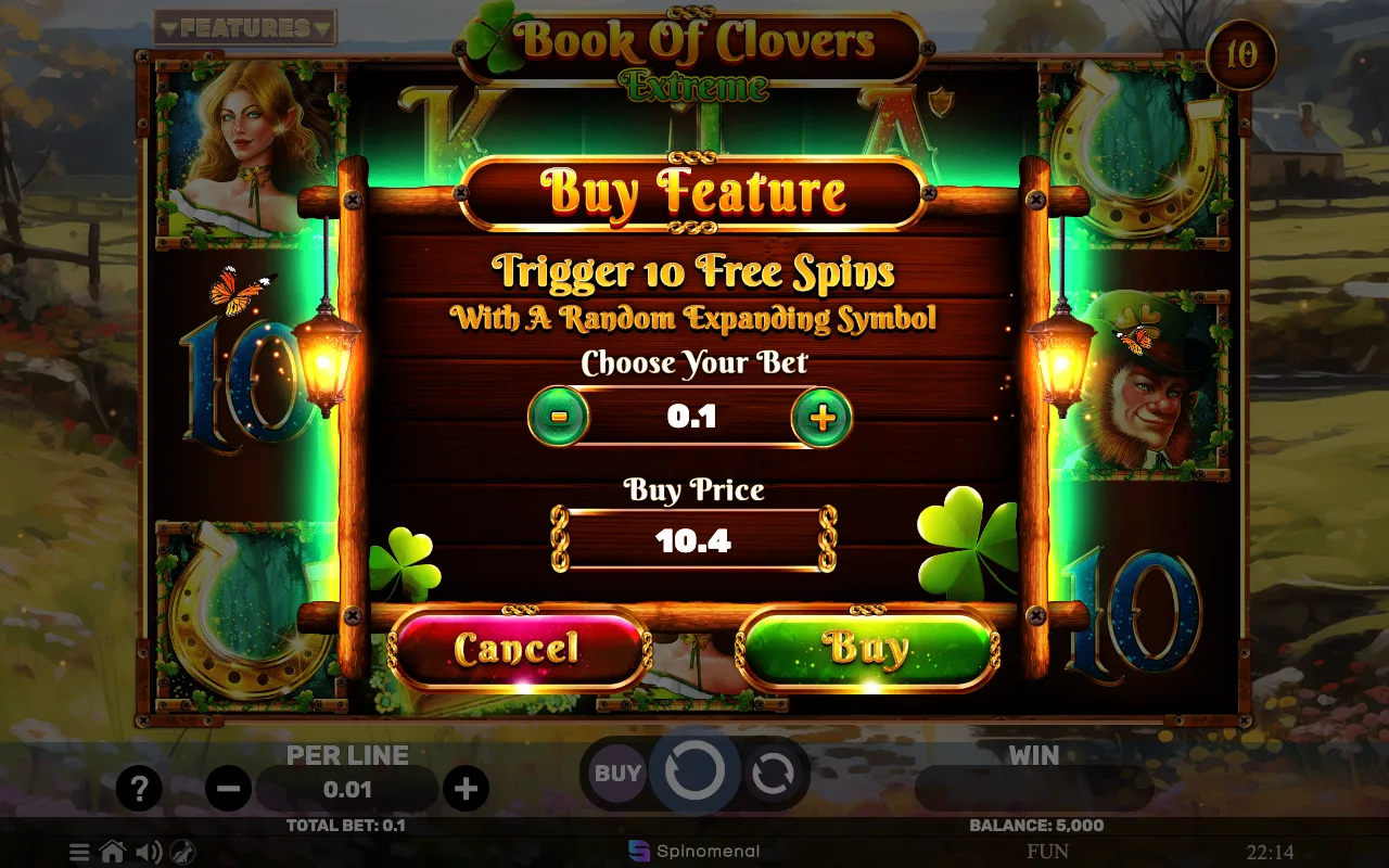 Buying the feature — Book of Clovers Extreme
