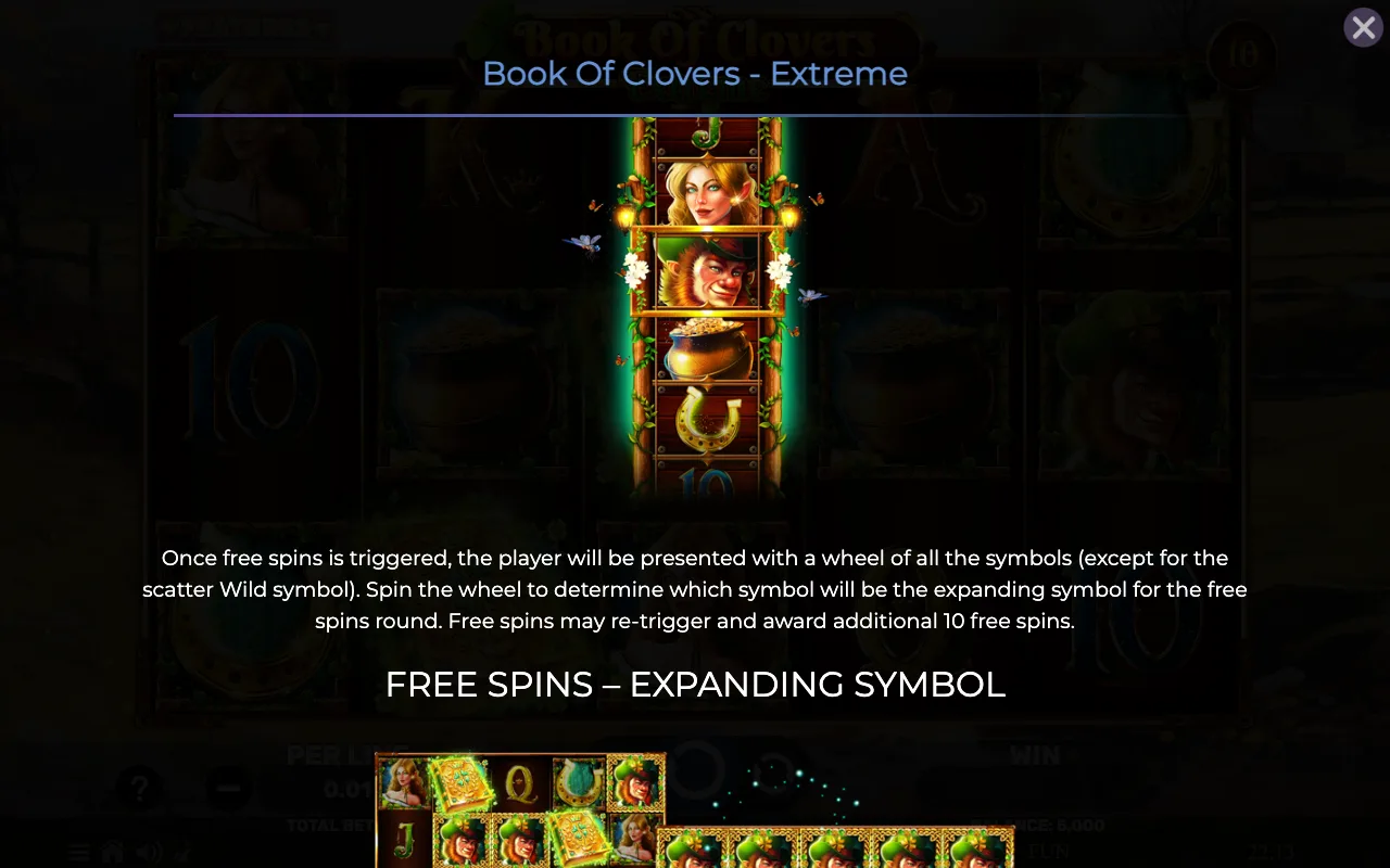 Game rules, page 2 — Book of Clovers Extreme