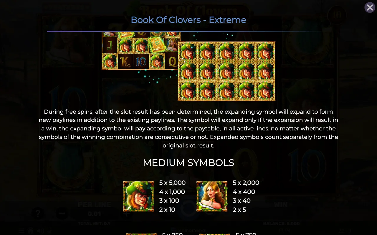 Game rules, page 3 — Book of Clovers Extreme