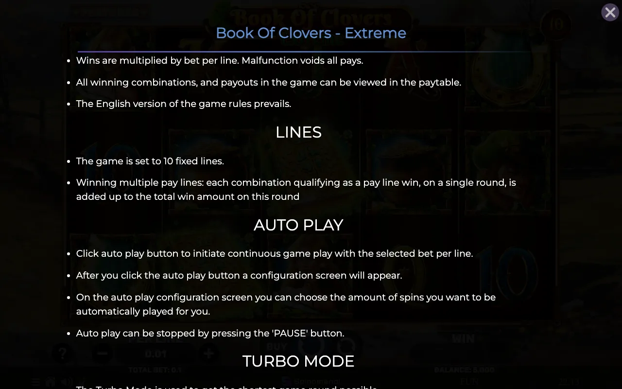 Lines — Book of Clovers Extreme