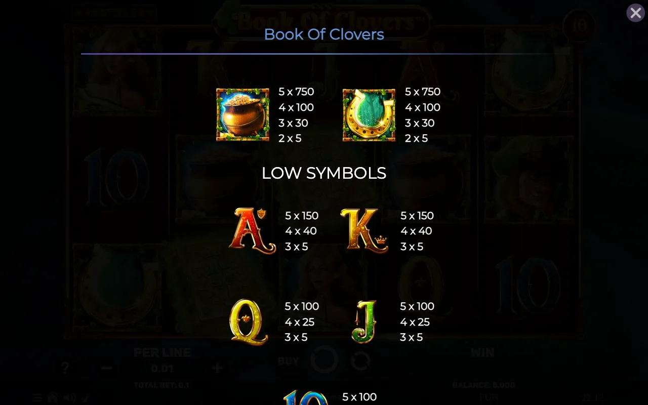 Low symbols — Book of Clovers