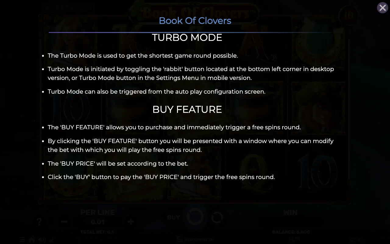 Game rules, page 8 — Book of Clovers