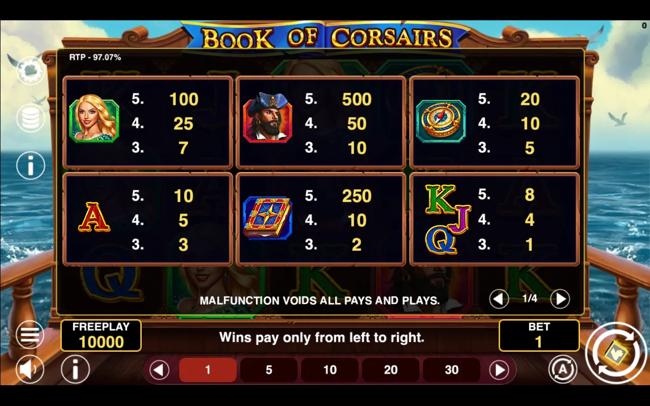 Game rules, page 1 — Book of Corsairs