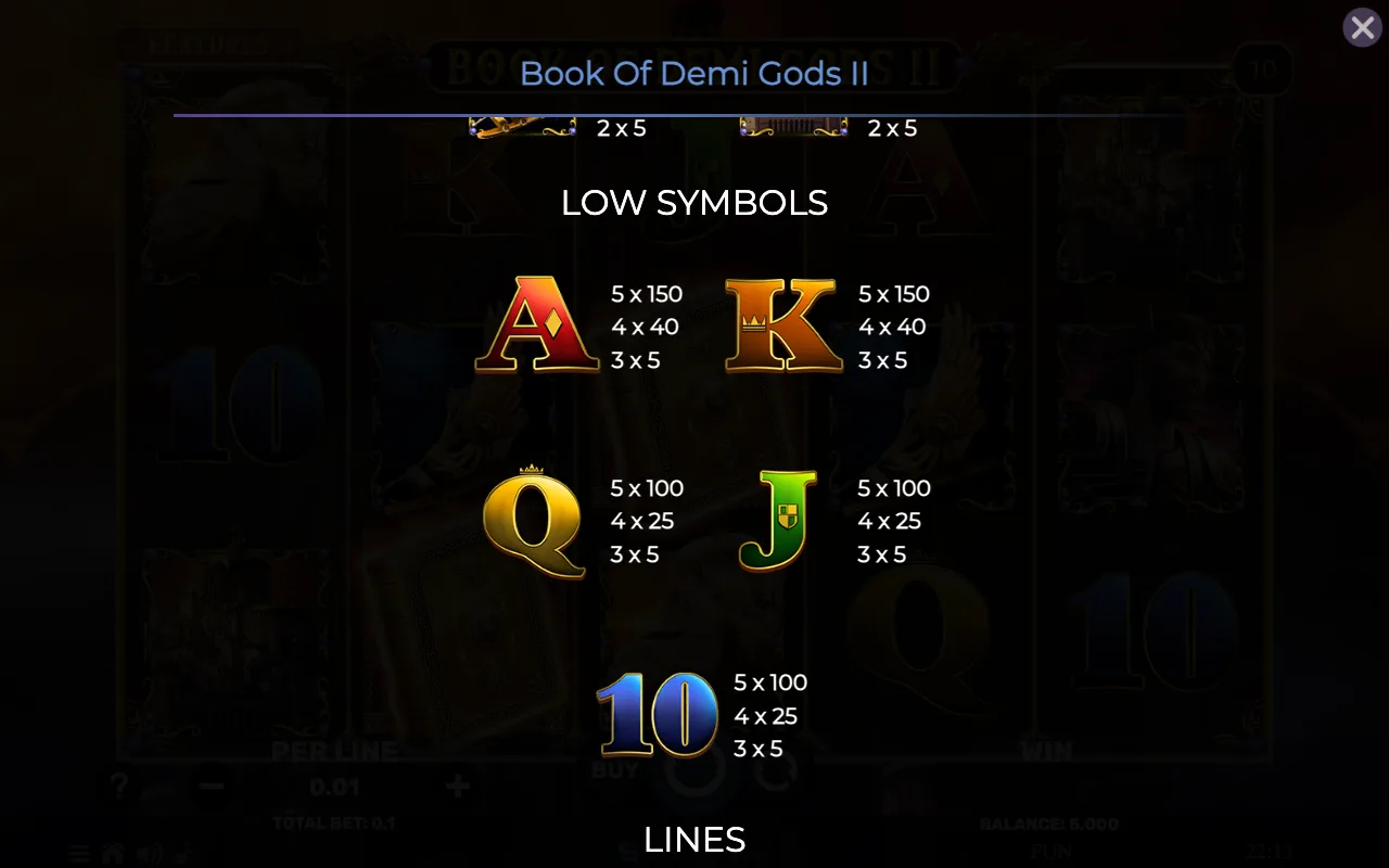 Low symbols — Book of Demi Gods 2