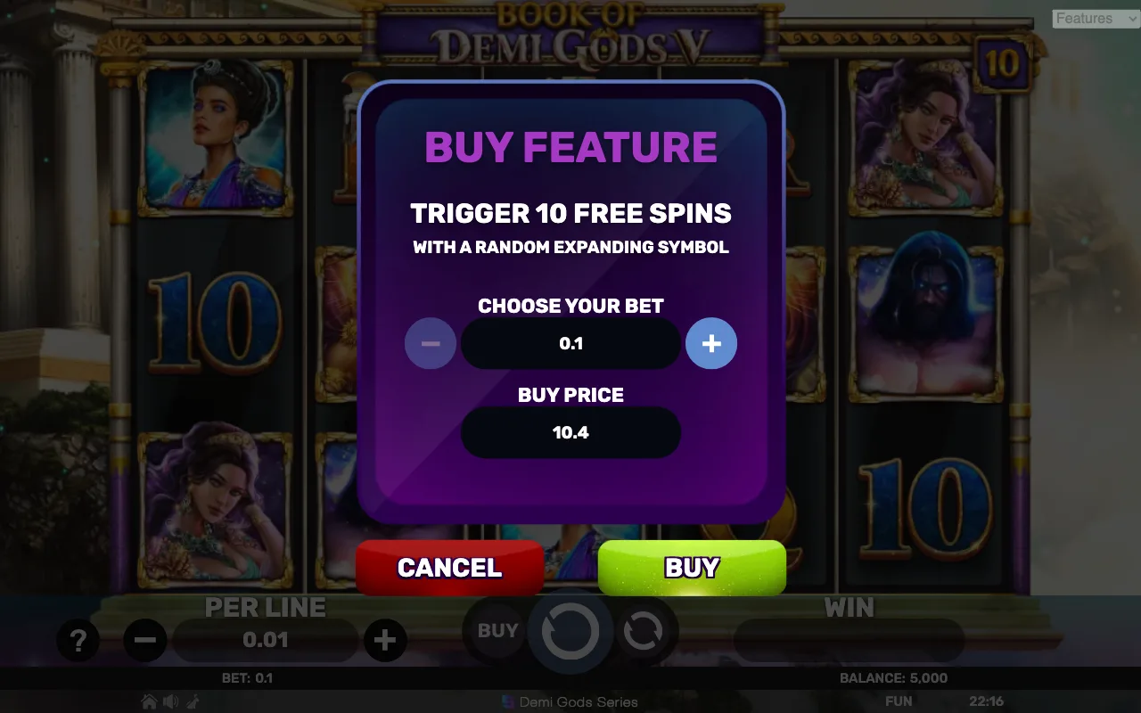 Buying the feature — Book of Demi Gods 5