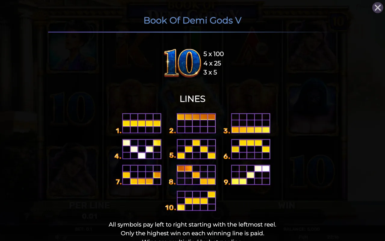 Game rules, page 5 — Book of Demi Gods 5