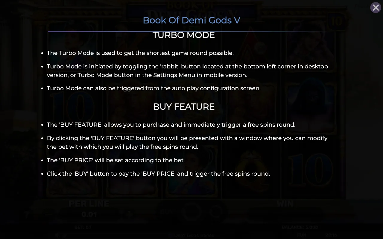 Buy feature — Book of Demi Gods 5