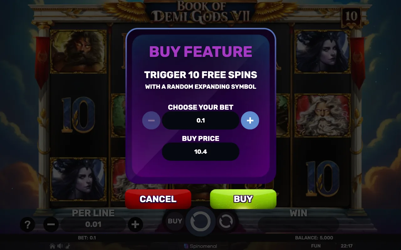Buying the feature — Book of Demi Gods Vii