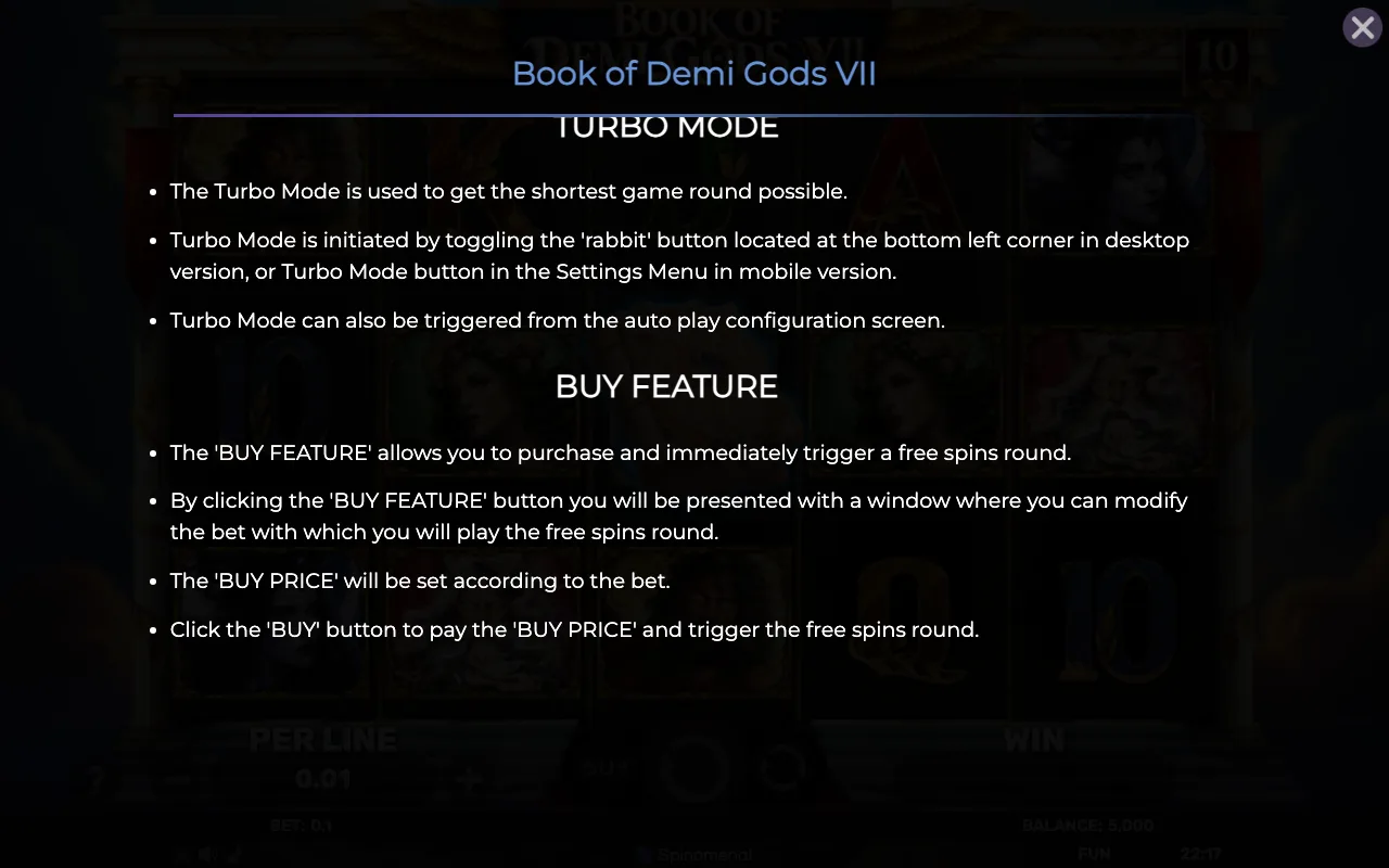 Buy feature — Book of Demi Gods Vii