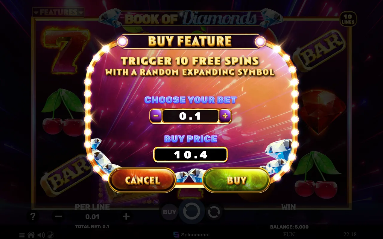 Buying the feature — Book of Diamonds