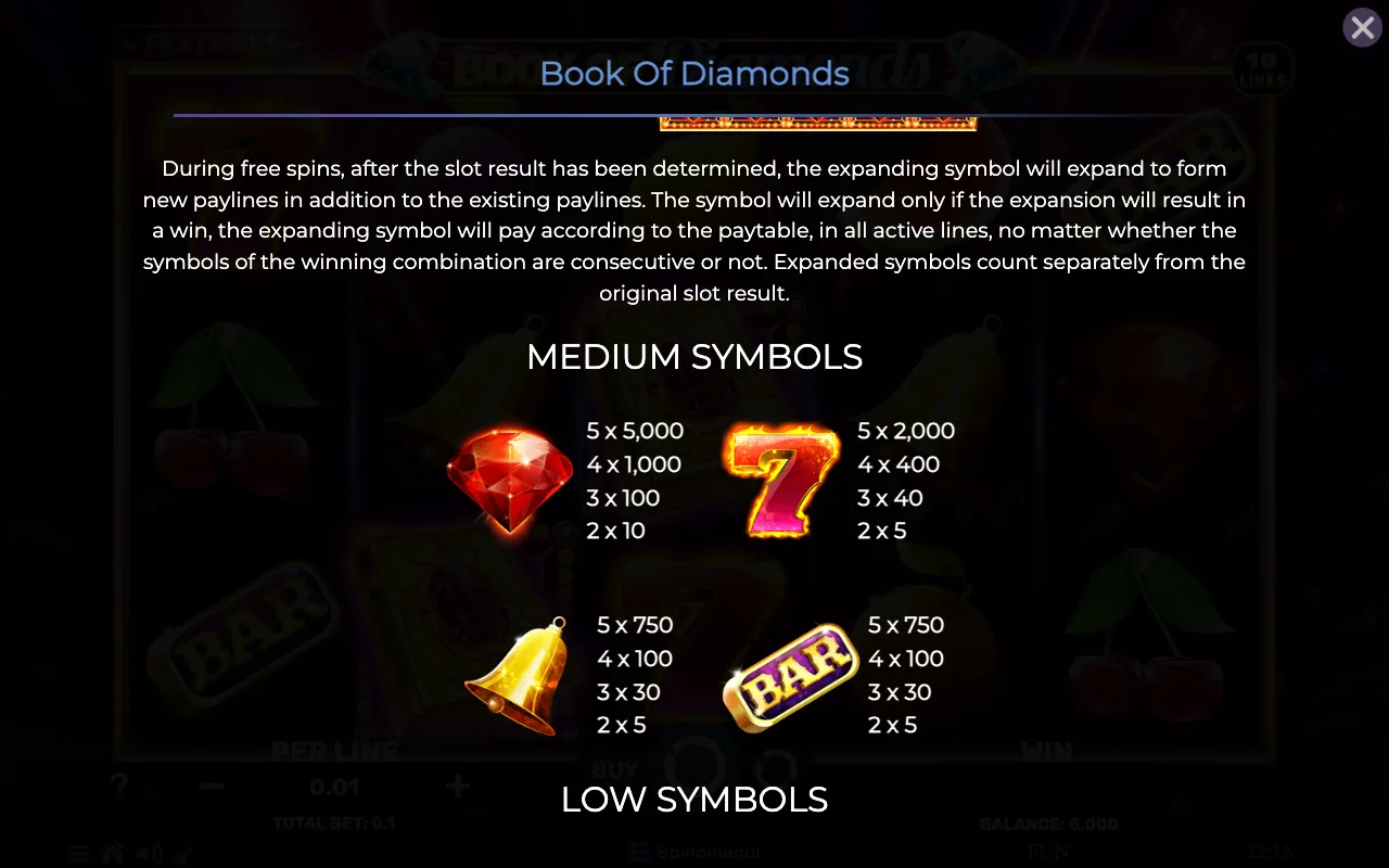 Game rules, page 3 — Book of Diamonds