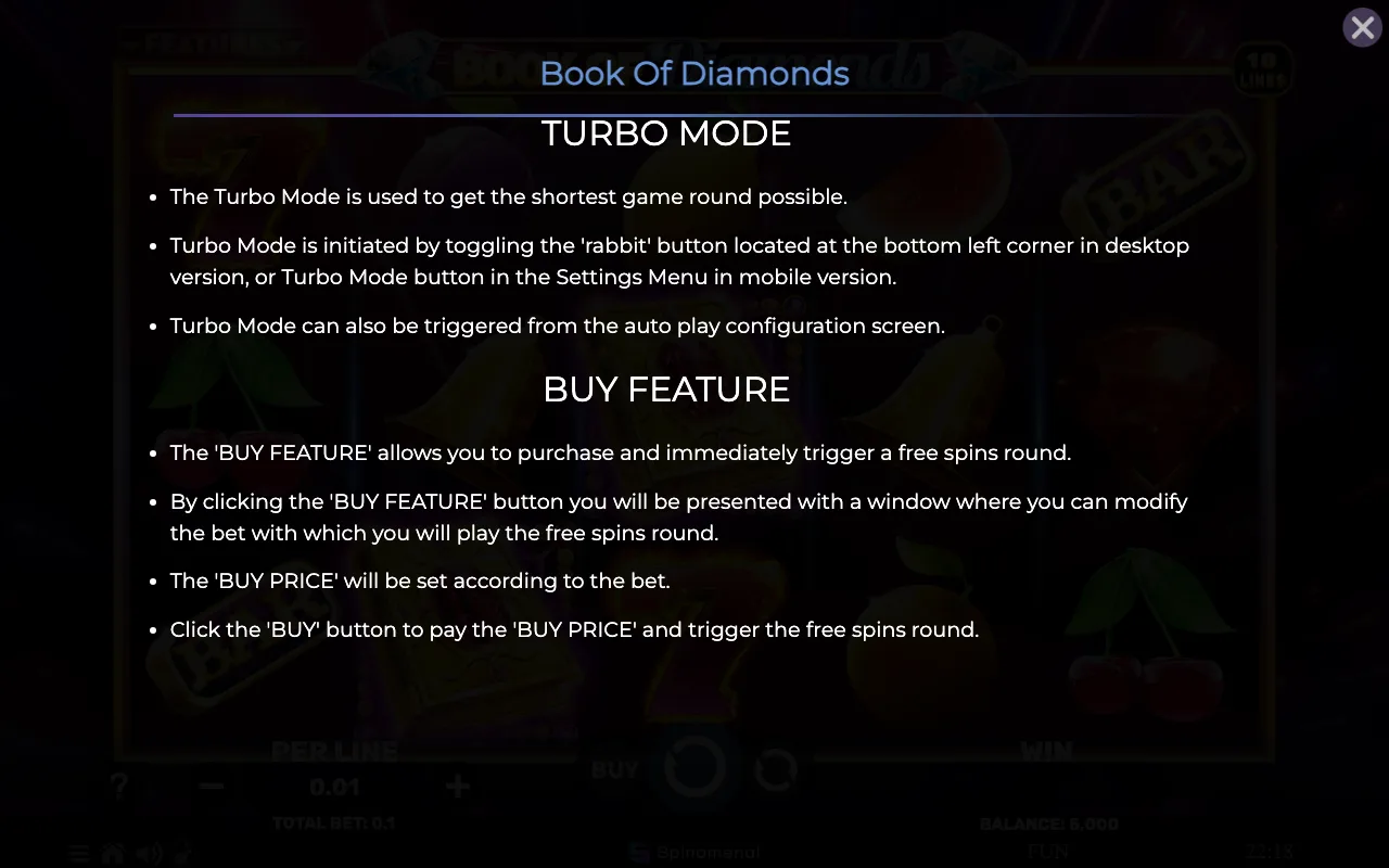 Game rules, page 7 — Book of Diamonds