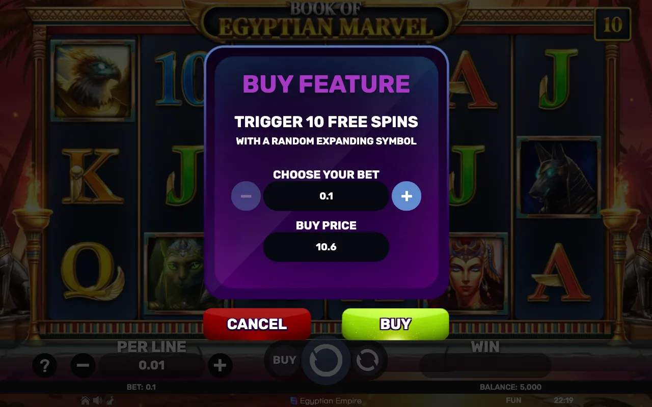Buying the feature — Book of Egyptian Marvel