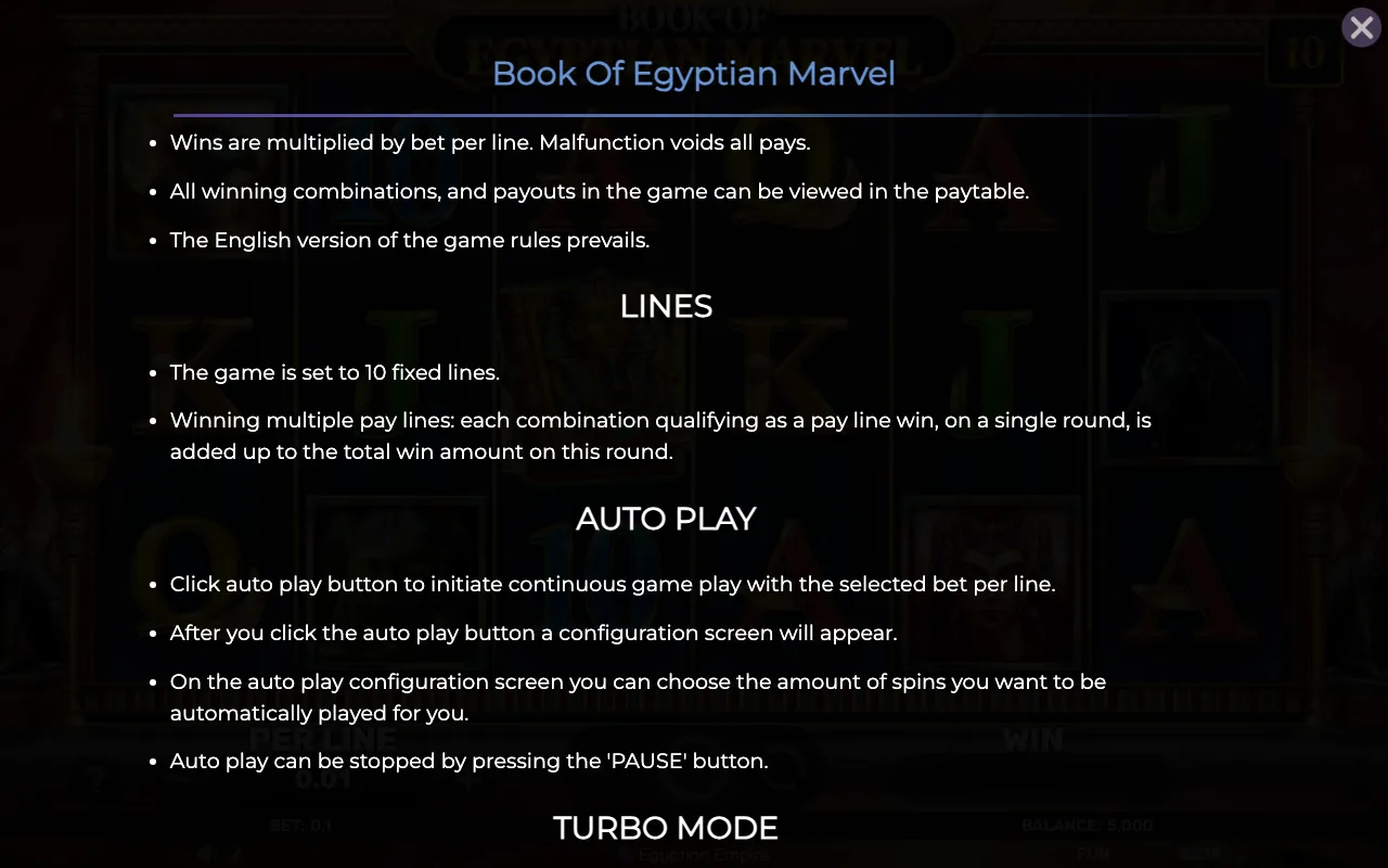 Lines — Book of Egyptian Marvel