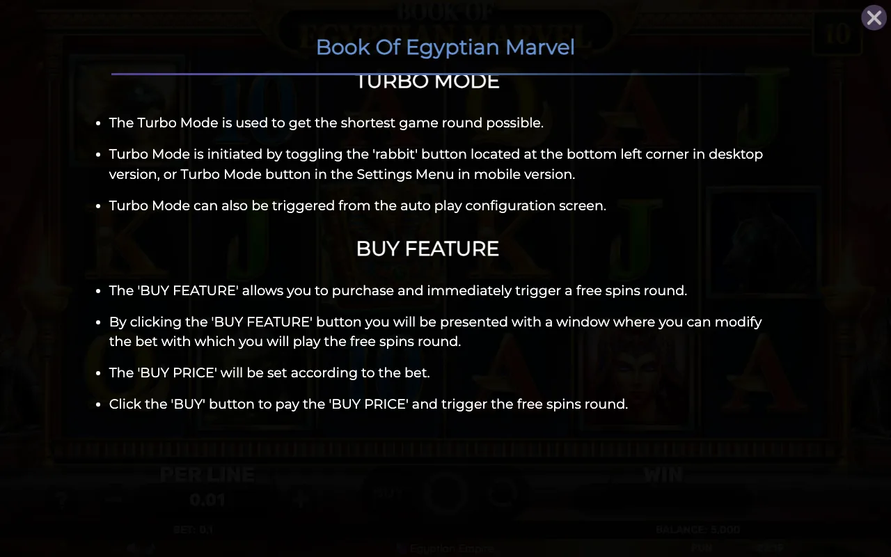 Buy feature — Book of Egyptian Marvel