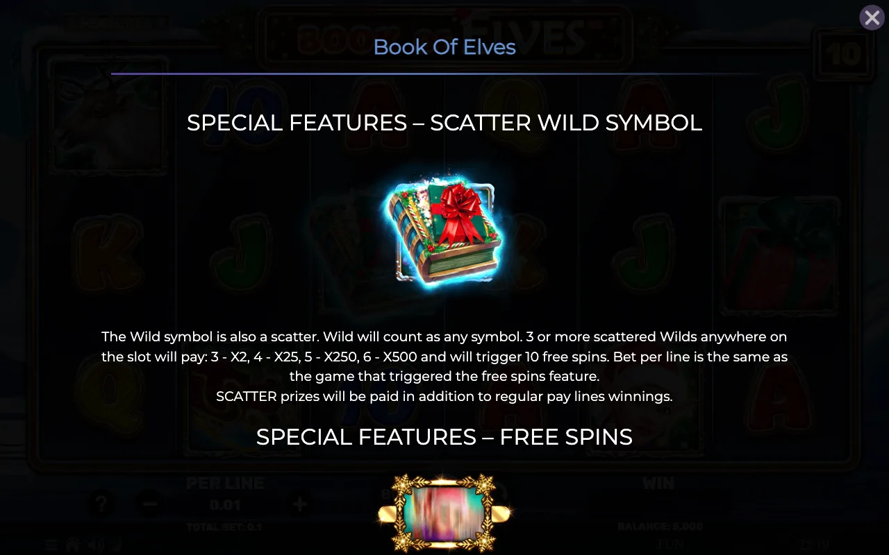 Special features - scatter wild symbol — Book of Elves
