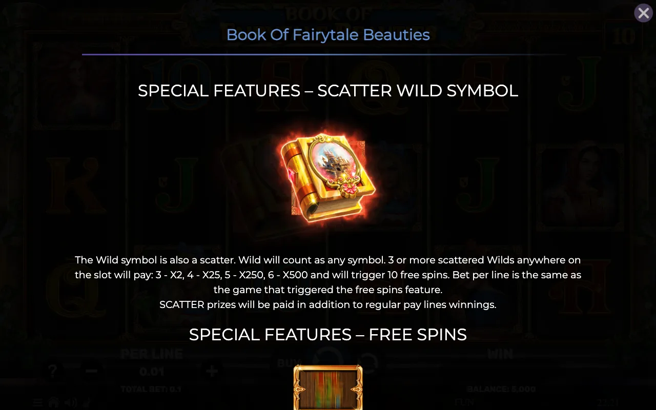 Special features - scatter wild symbol — Book of Fairytale Beauties