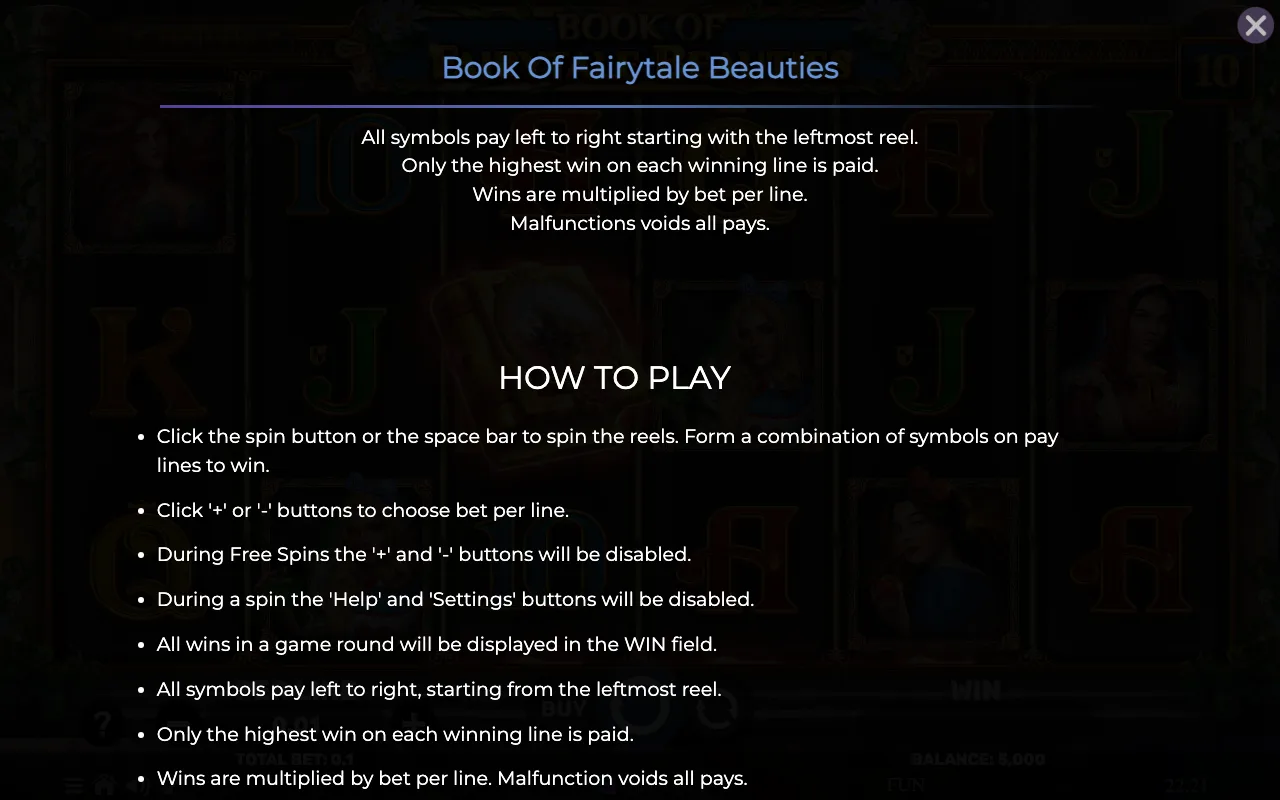 How to play — Book of Fairytale Beauties
