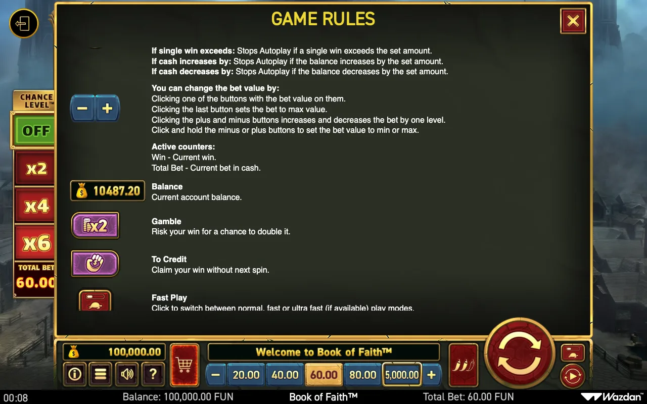 Game rules, page 13 — Book of Faith