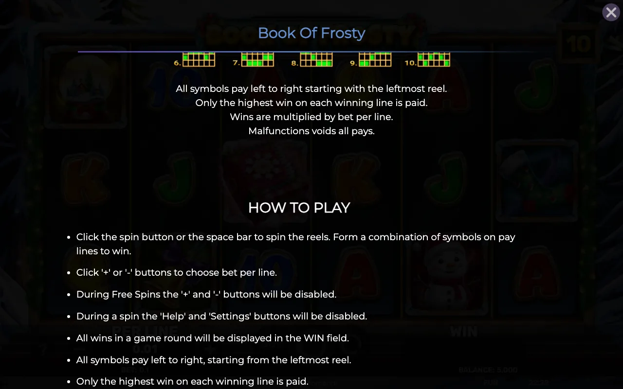 Game rules, page 5 — Book of Frosty