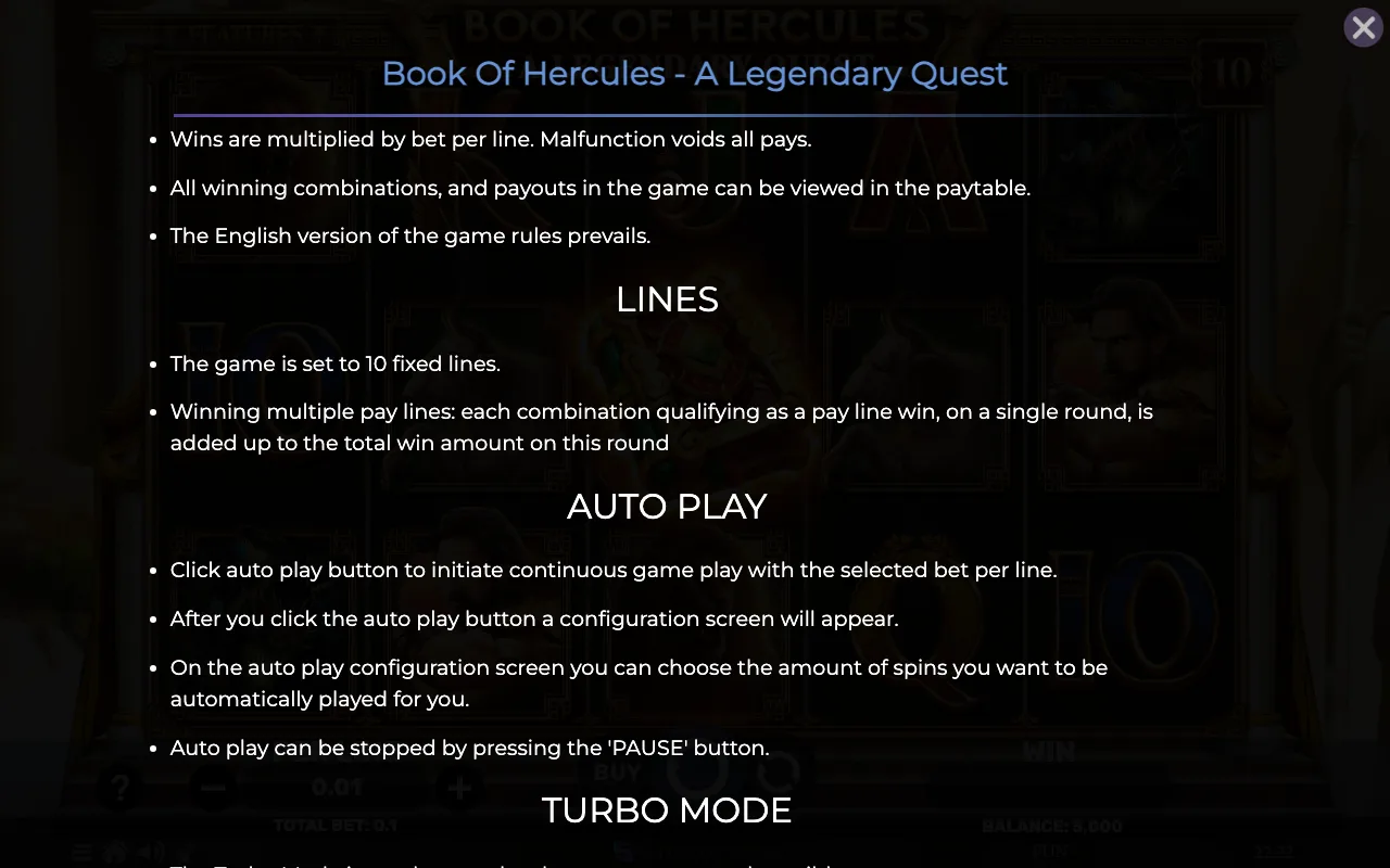 Lines — Book of Hercules a Legendary Quest