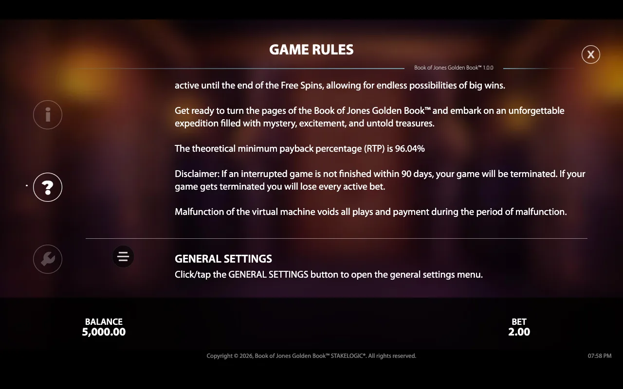 Game rules — Book of Jones Golden Book
