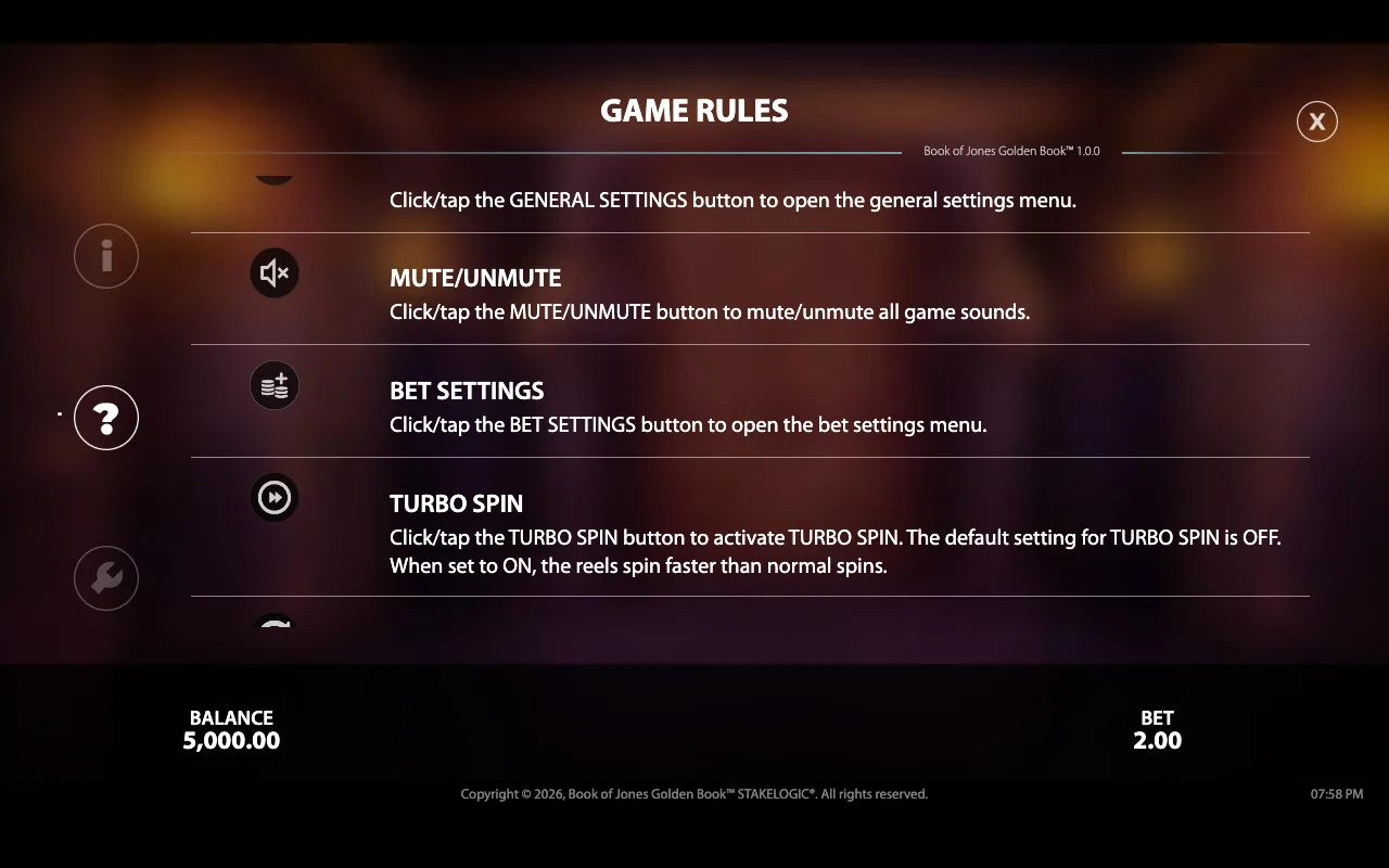 Game rules — Book of Jones Golden Book