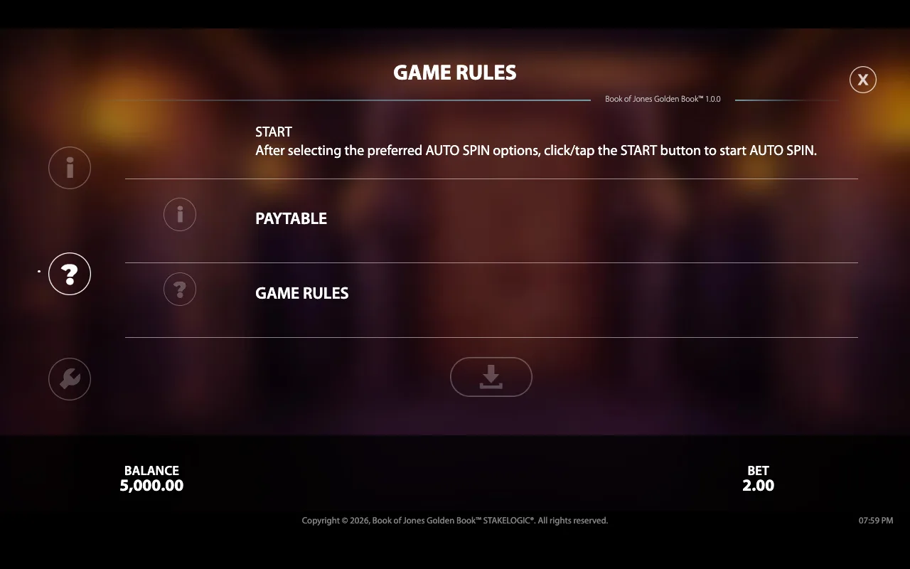 Game rules — Book of Jones Golden Book