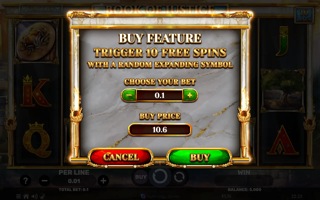 Buying the feature — Book of Justice Athenas Glory