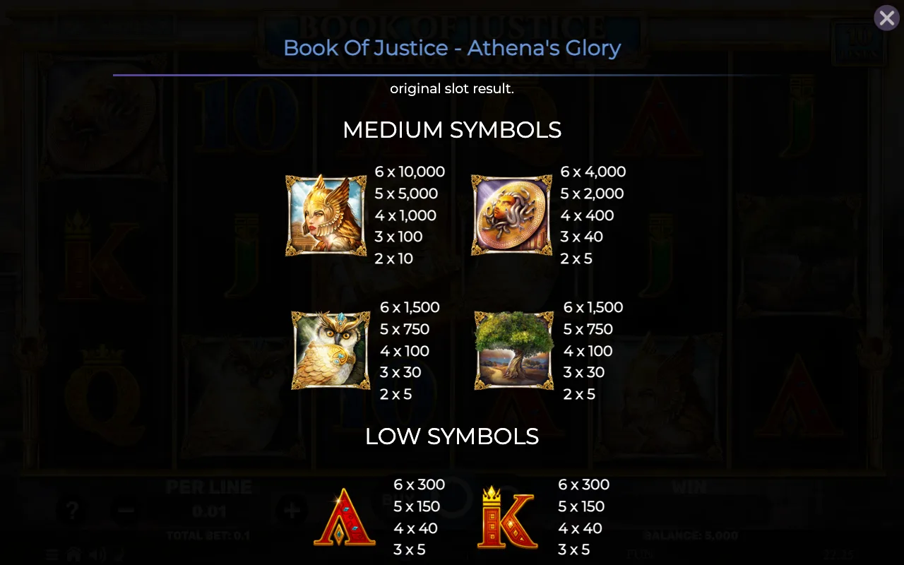 Medium symbols — Book of Justice Athenas Glory