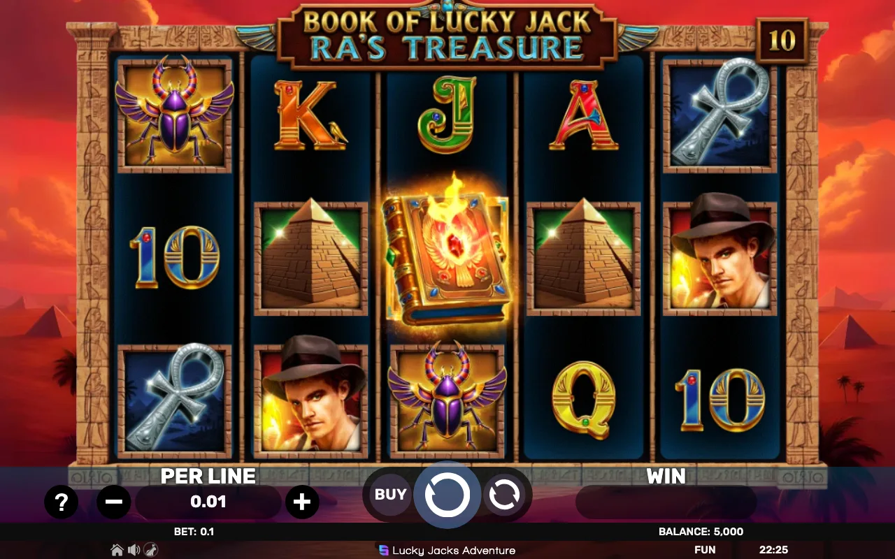 The base game — Book of Lucky Jack Ras Treasure