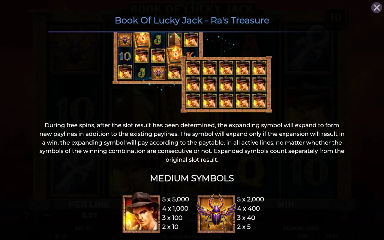 Game rules, page 3 — Book of Lucky Jack Ras Treasure