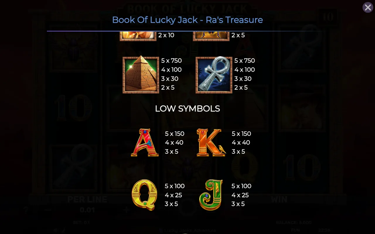 Game rules, page 4 — Book of Lucky Jack Ras Treasure