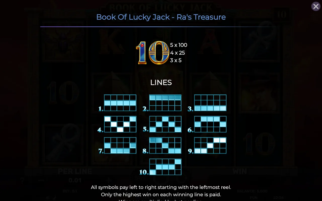 Lines — Book of Lucky Jack Ras Treasure