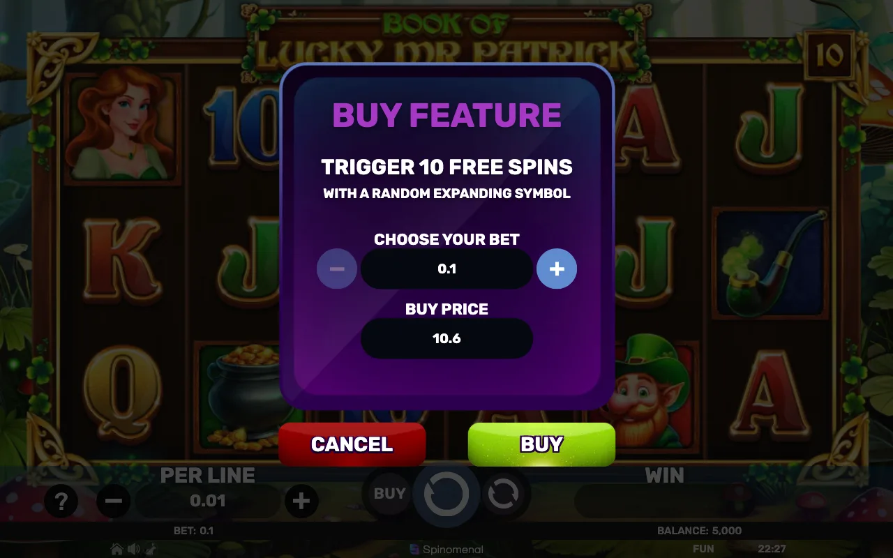 Buying the feature — Book of Lucky mr Patrick