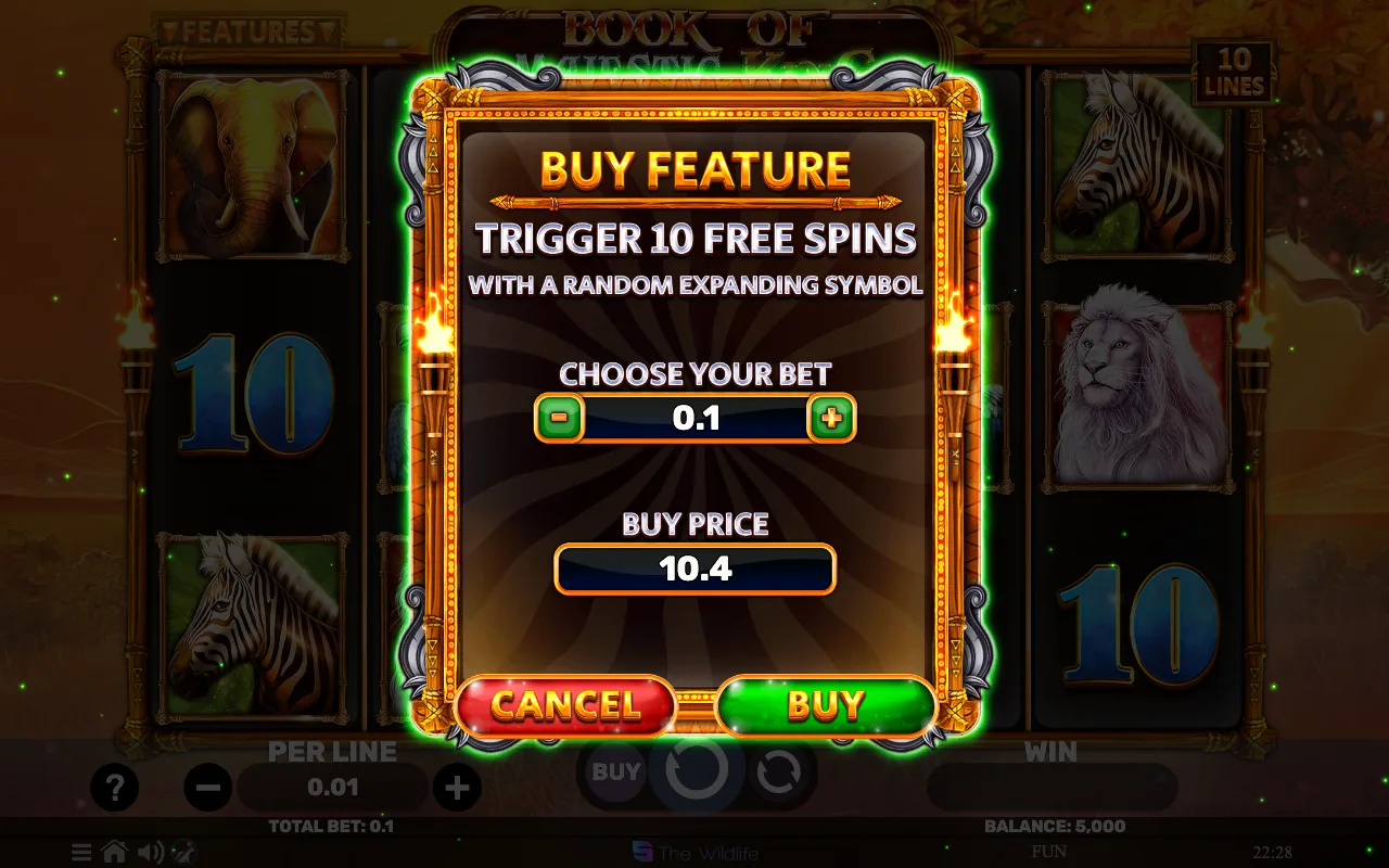 Buying the feature — Book of Majestic King