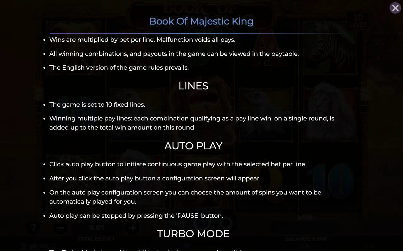 Lines — Book of Majestic King