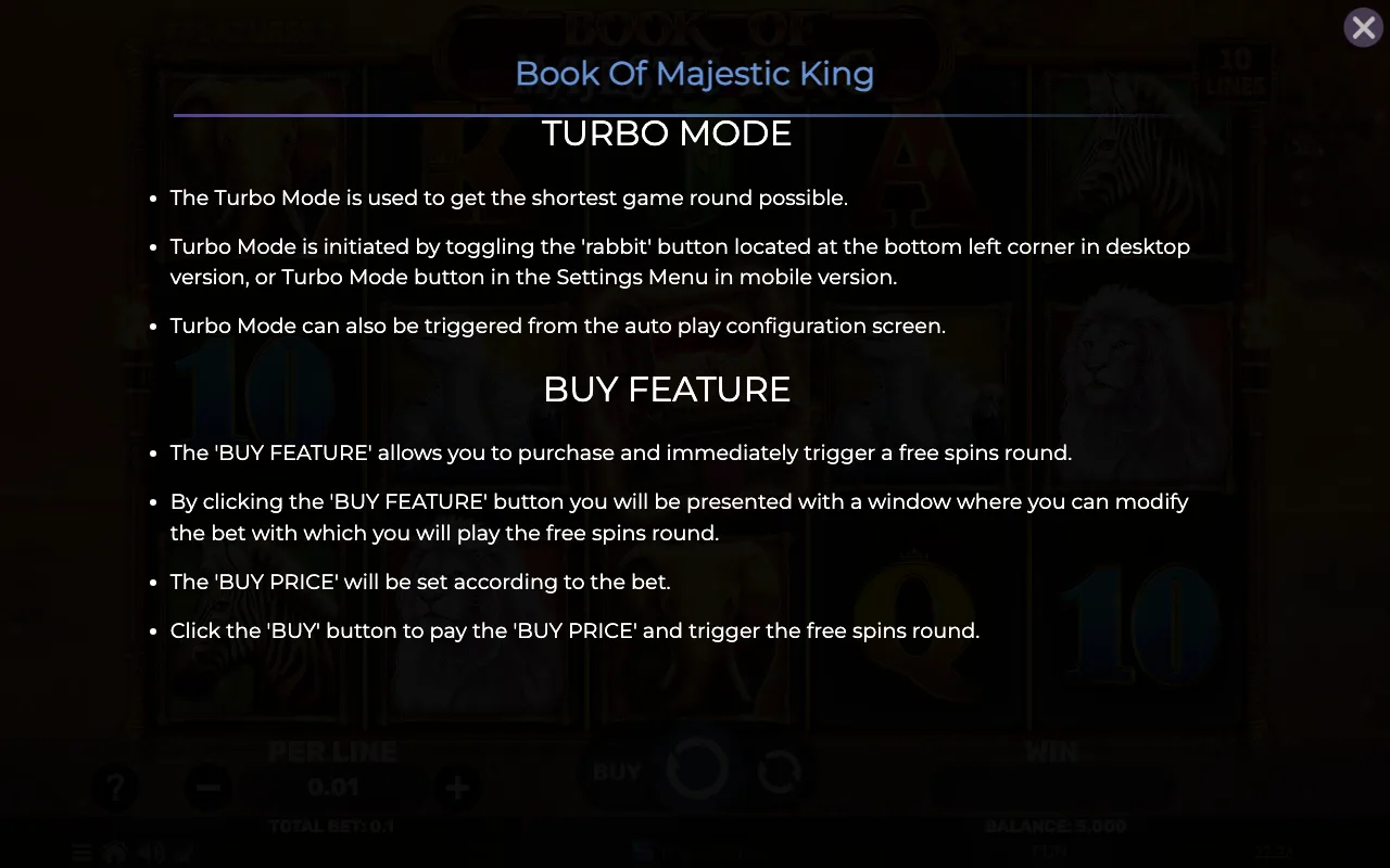 Game rules, page 8 — Book of Majestic King