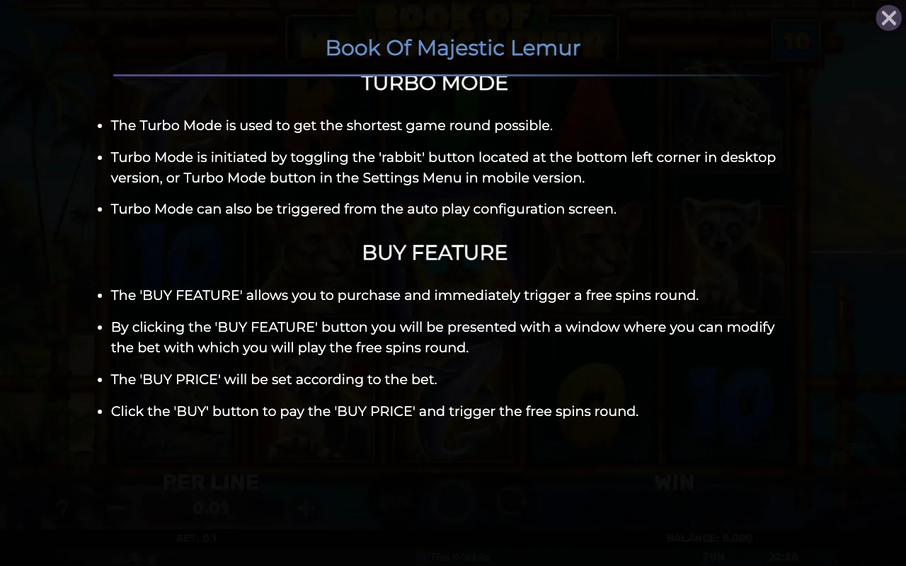 Buy feature — Book of Majestic Lemur