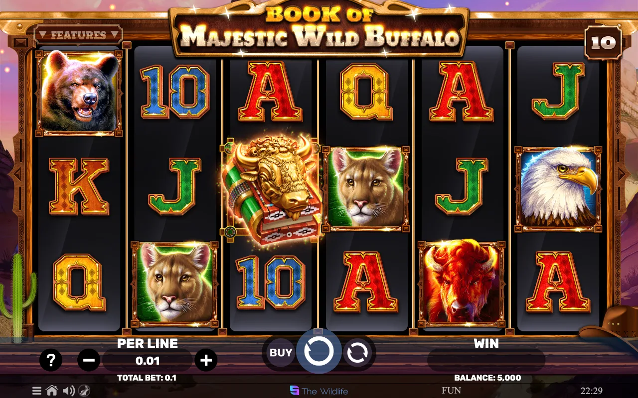 The base game — Book of Majestic Wild Buffalo