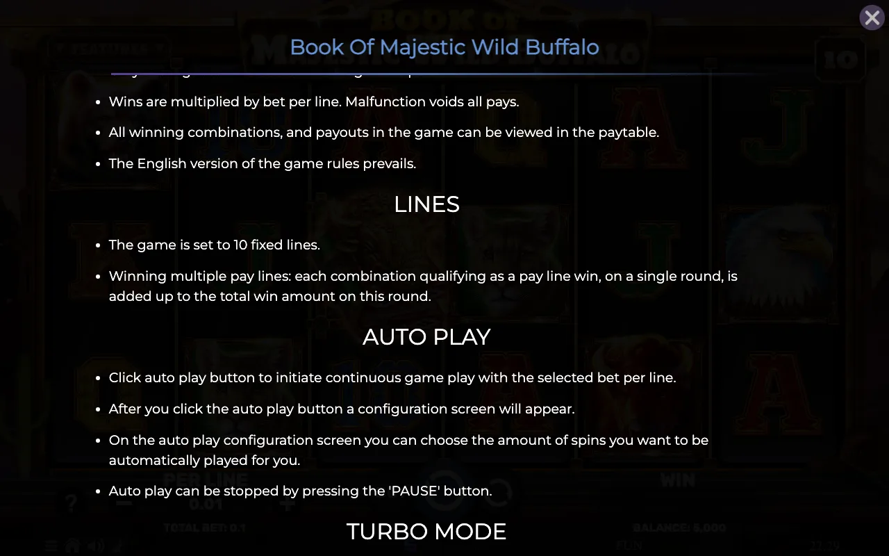 Lines — Book of Majestic Wild Buffalo
