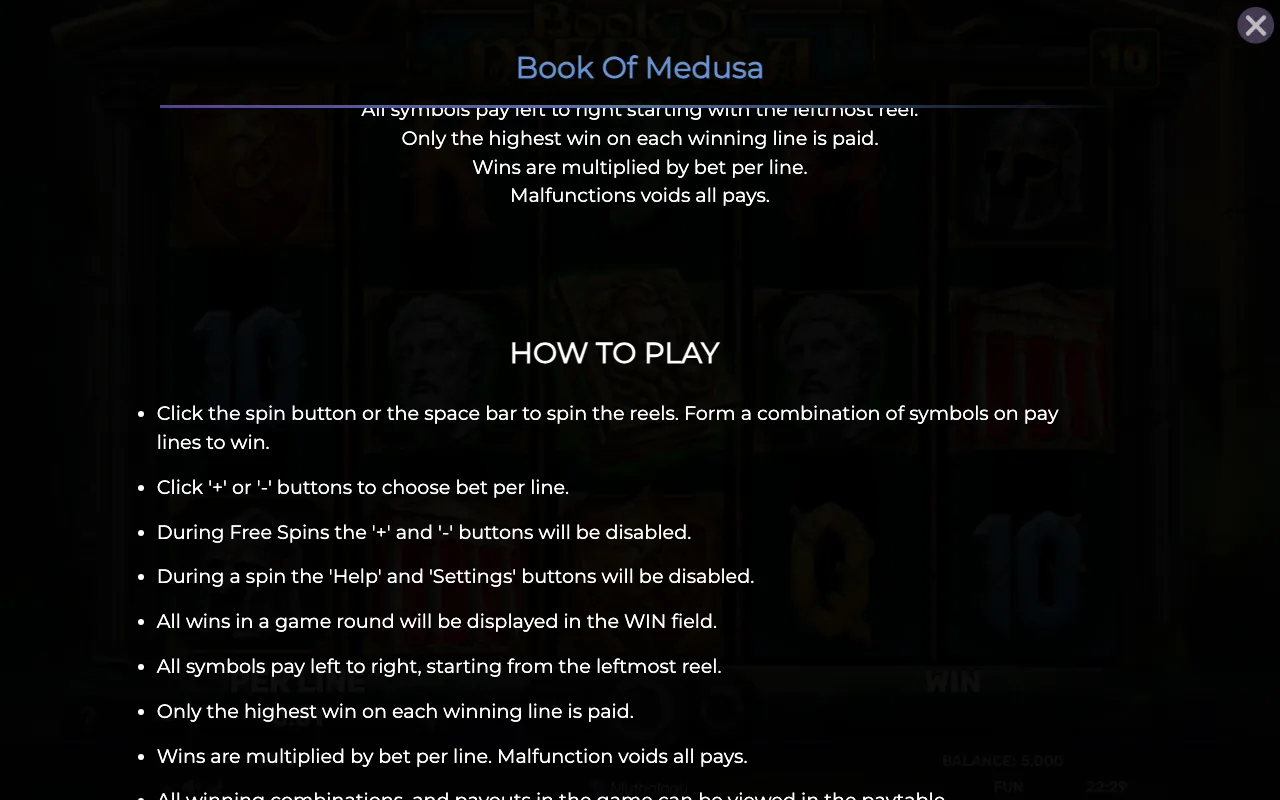 Game rules, page 6 — Book of Medusa