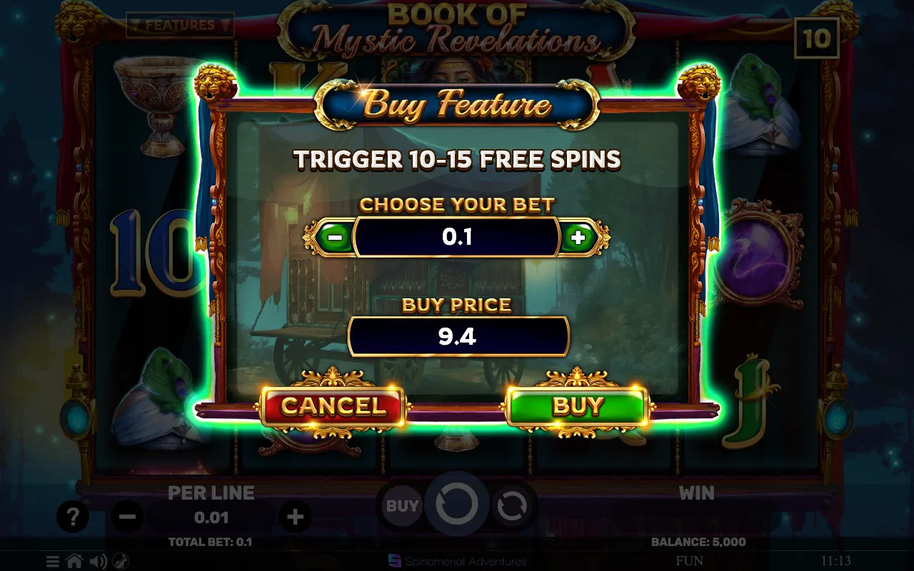 Buying the feature — Book of Mystic Revelations