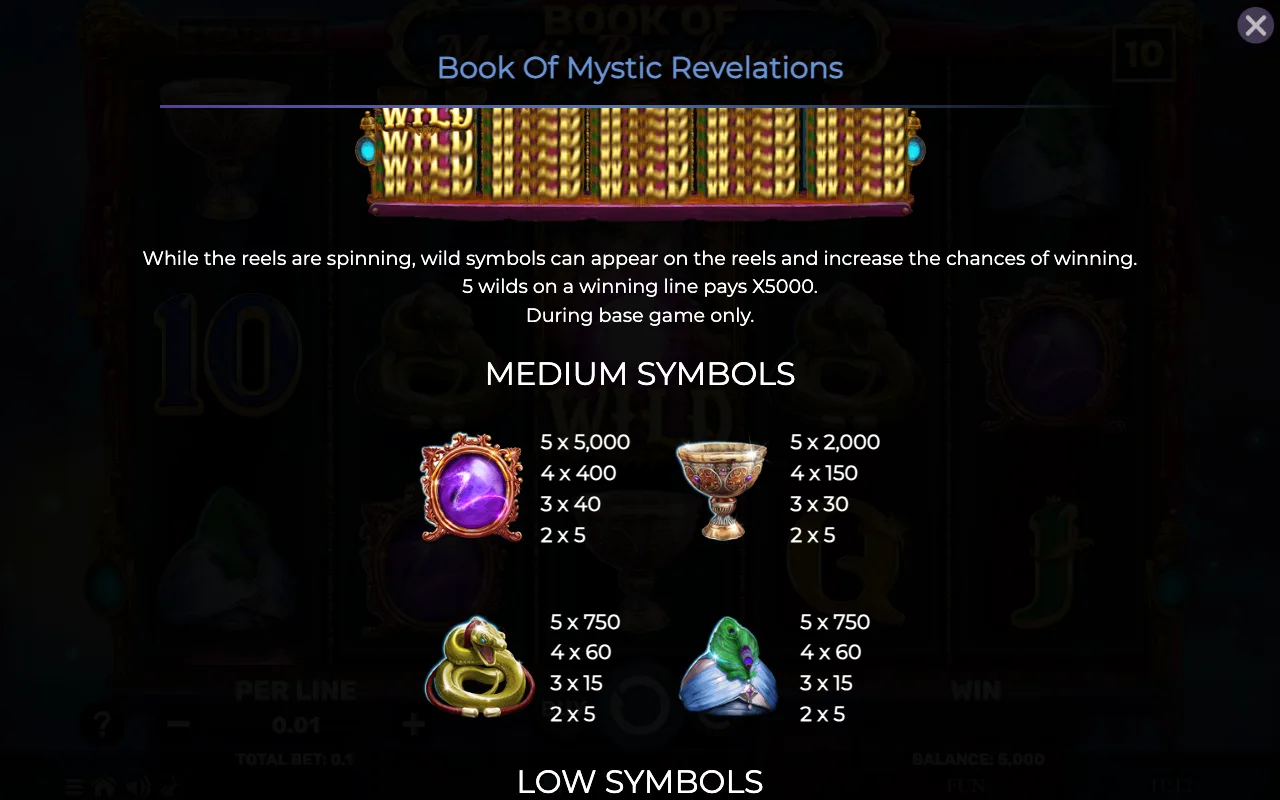 Game rules, page 4 — Book of Mystic Revelations