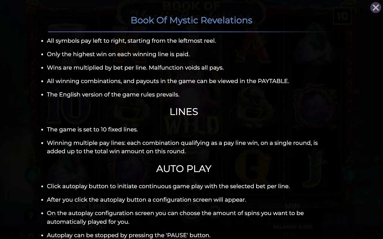 Game rules, page 7 — Book of Mystic Revelations