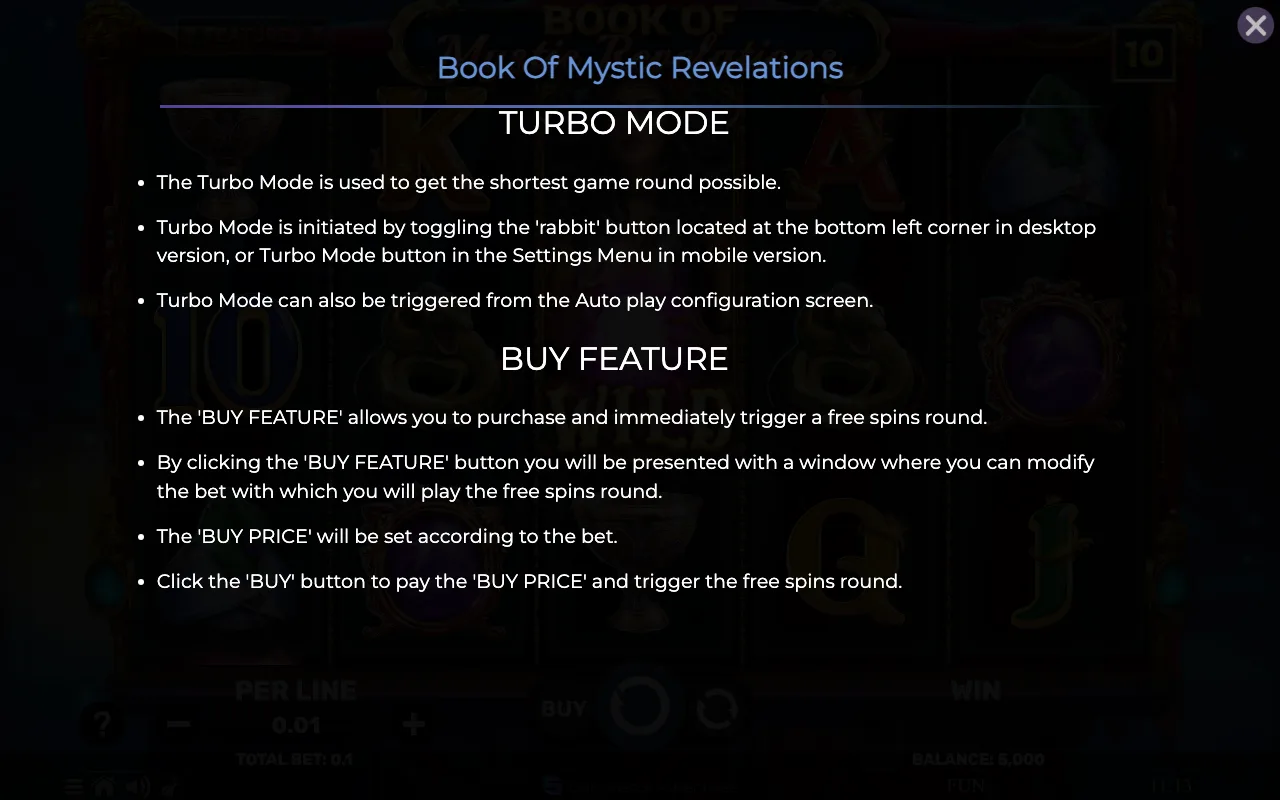 Game rules, page 8 — Book of Mystic Revelations