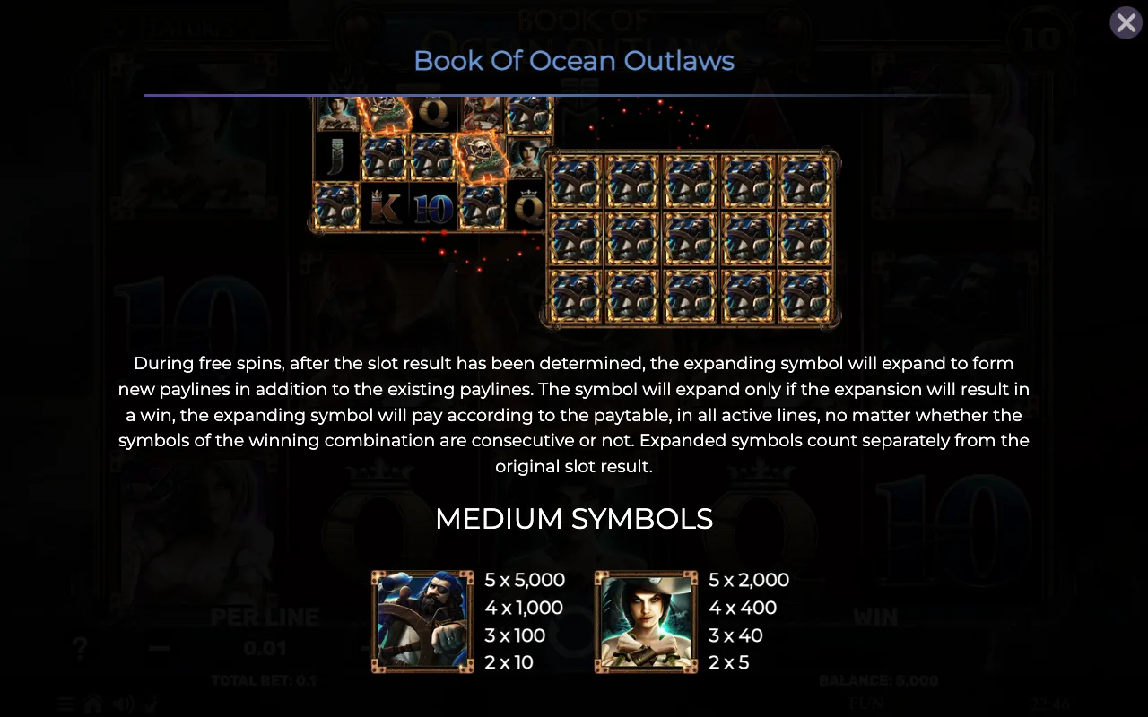 Game rules, page 3 — Book of Ocean Outlaws