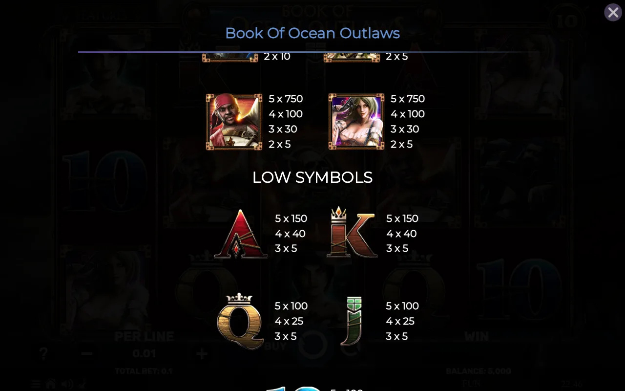 Game rules, page 4 — Book of Ocean Outlaws